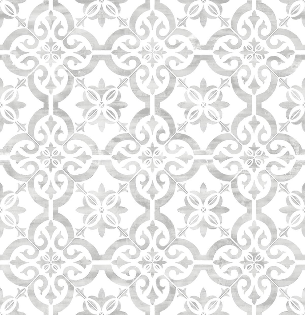 Seabrook Porto Tile Grey Wallpaper