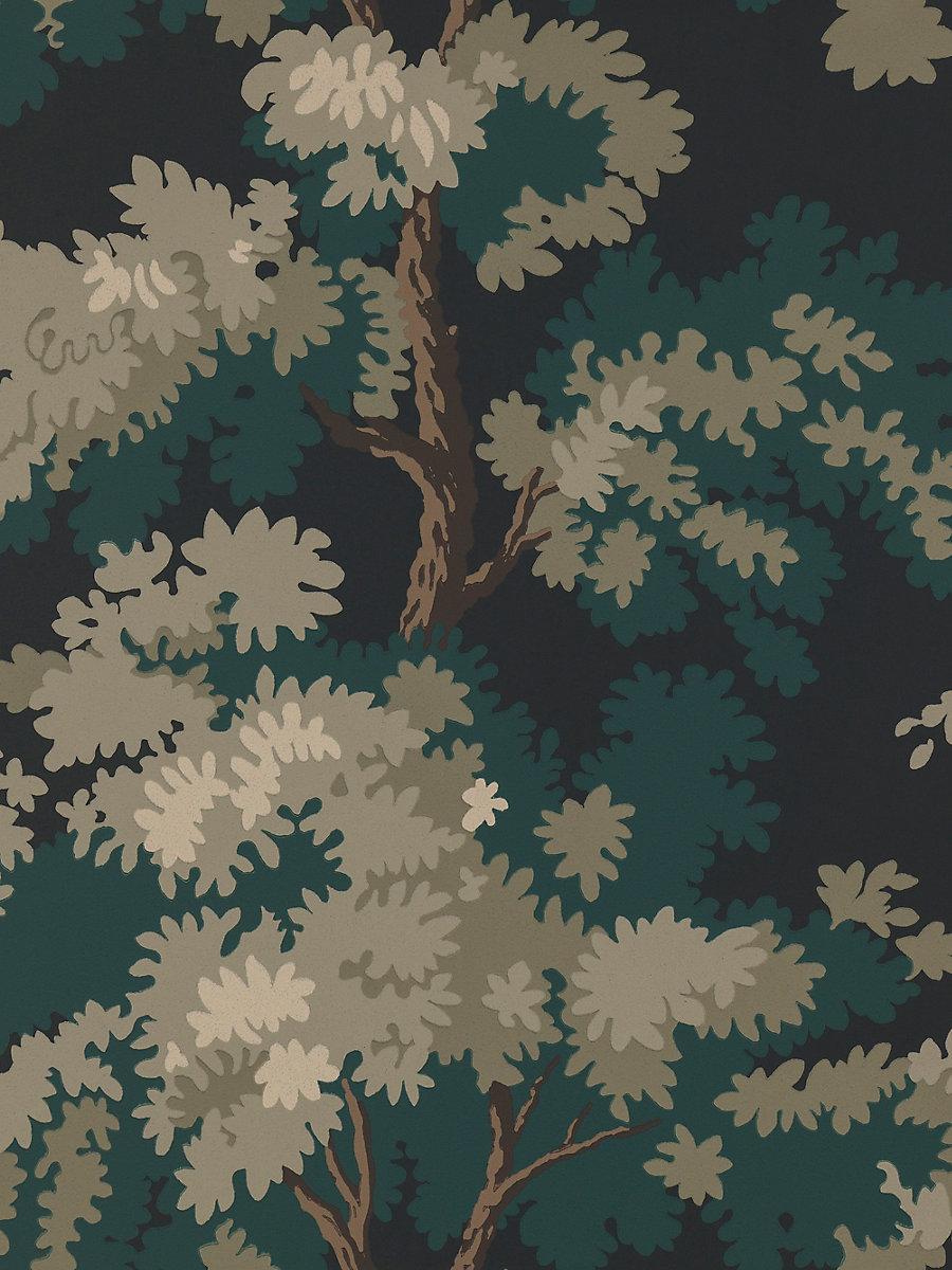 Scalamandre Raphael Black/Charcoal Wallpaper