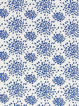 Hinson Fireworks Cotton Print Blue On White Fabric