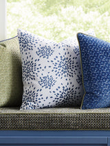 Hinson Fireworks Cotton Print Blue On White Fabric