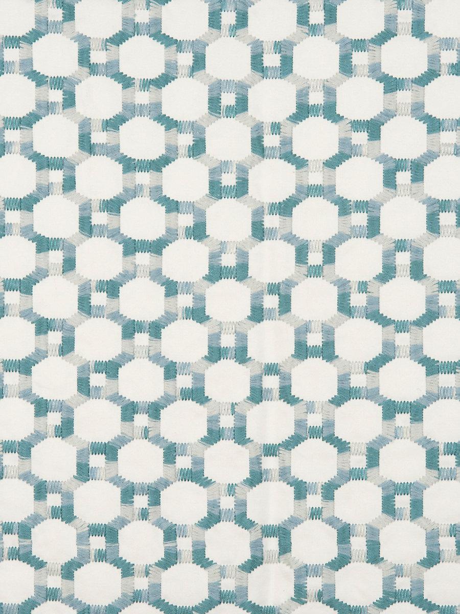 Hinson Island Trellis Aqua Fabric