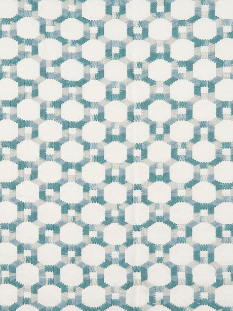 Hinson Island Trellis Aqua Fabric