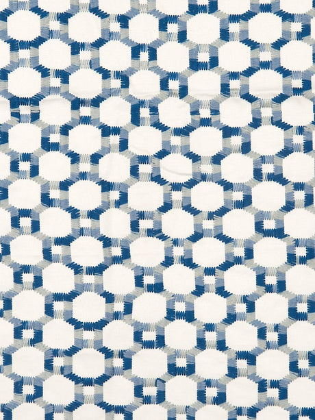 Hinson Island Trellis Blue Fabric