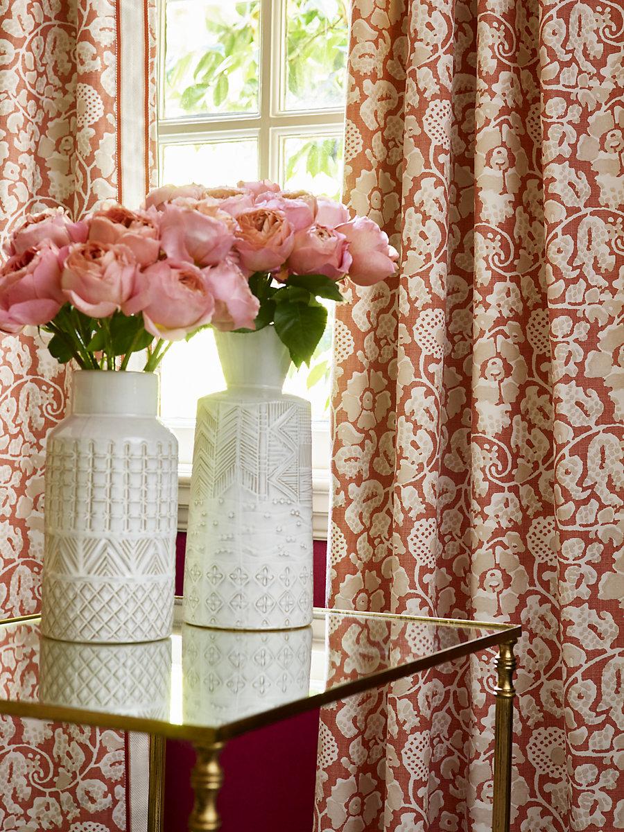 Scalamandre Maiden Floral Terracotta Fabric