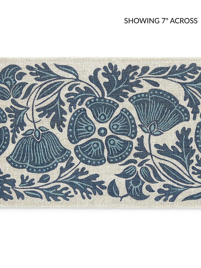 Grey Watkins GRETEL PRINTED TAPE BLUEBIRD Fabric