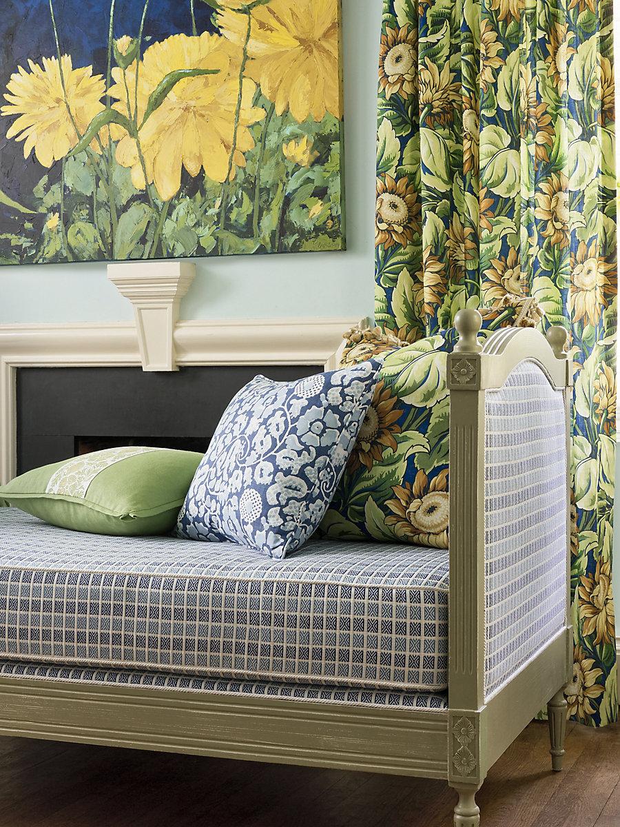 Scalamandre Sunflower Print Cobalt Fabric