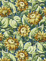 Scalamandre Sunflower Print Cobalt Fabric