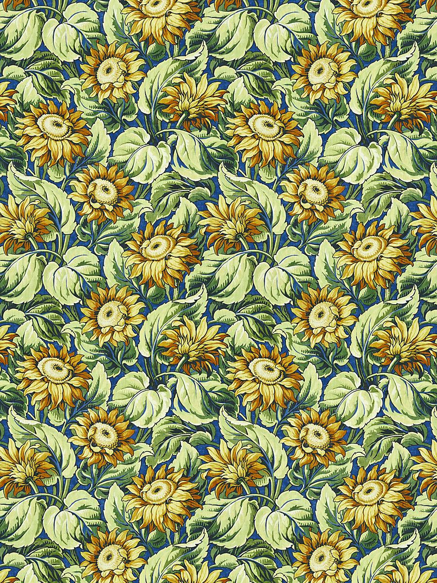 Scalamandre Sunflower Print Cobalt Fabric