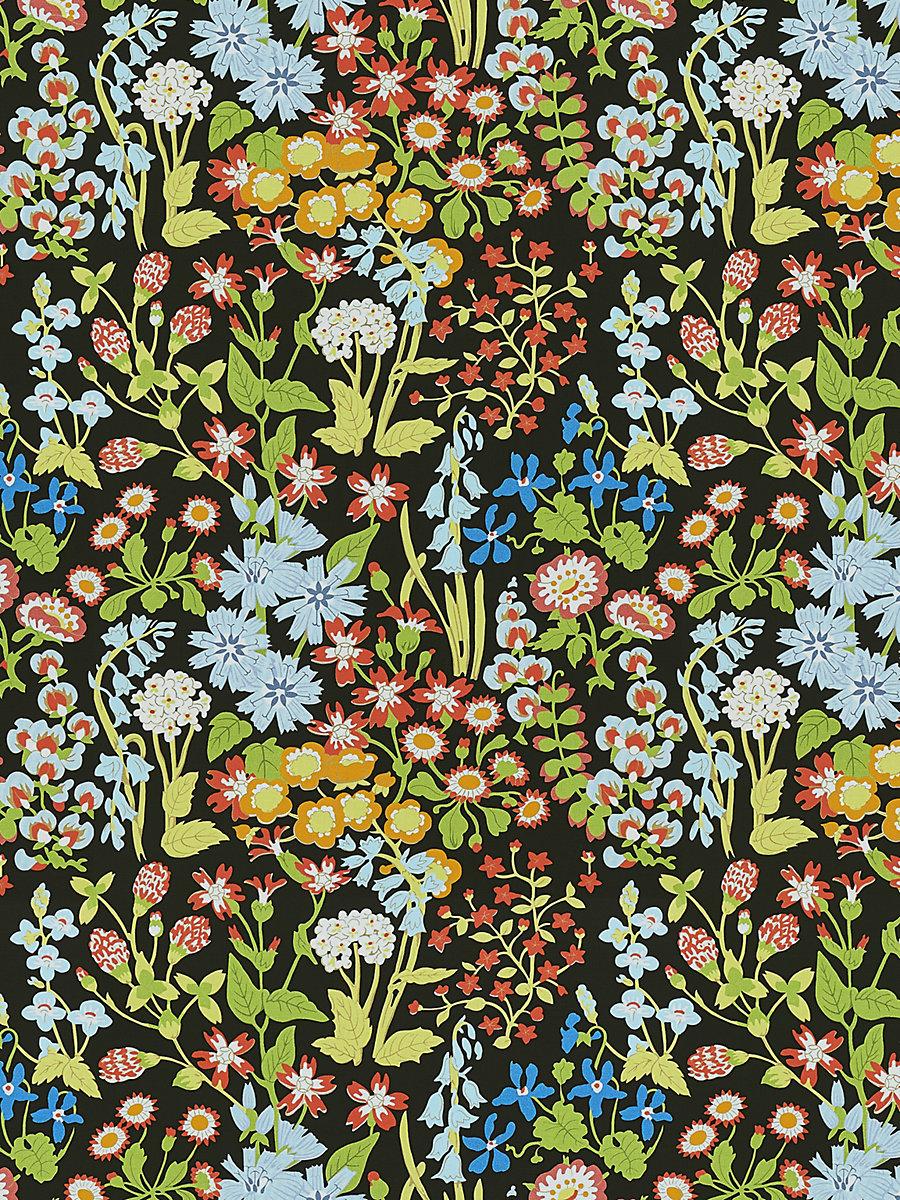 Scalamandre Nymph Floral Black Multi Fabric