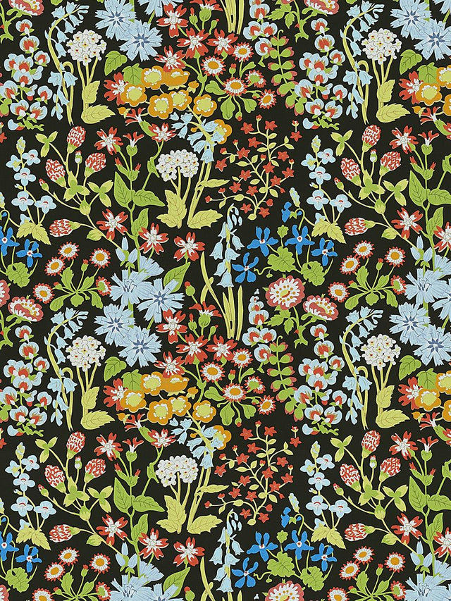 Scalamandre Nymph Floral Black Multi Fabric