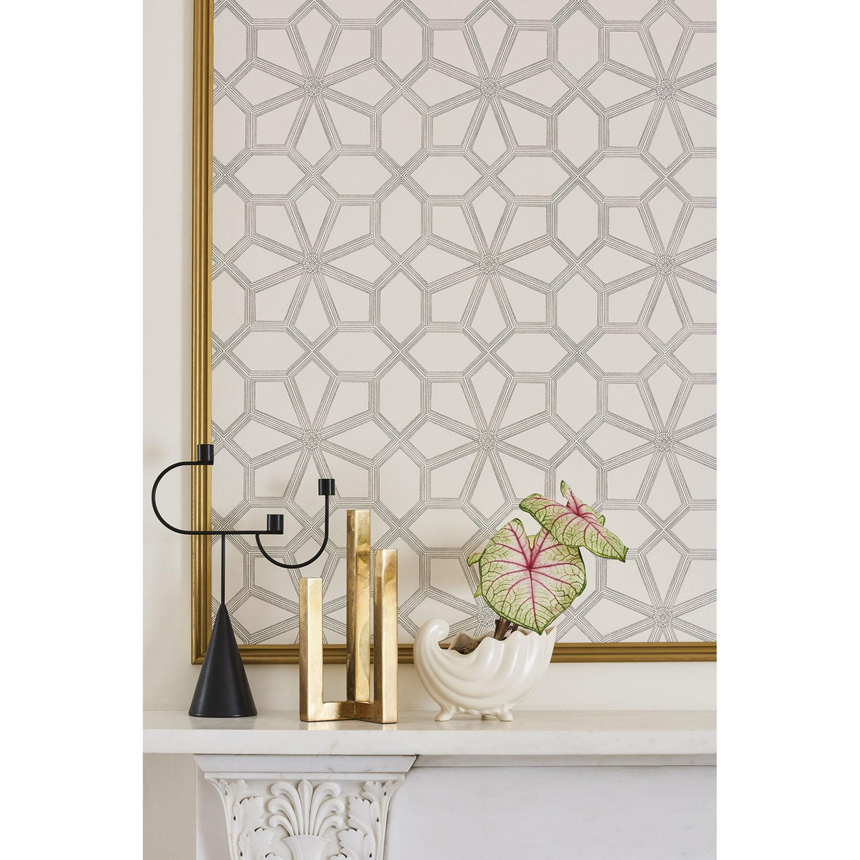Cole & Son WOLSEY STARS SOOT ON SNOW Wallpaper