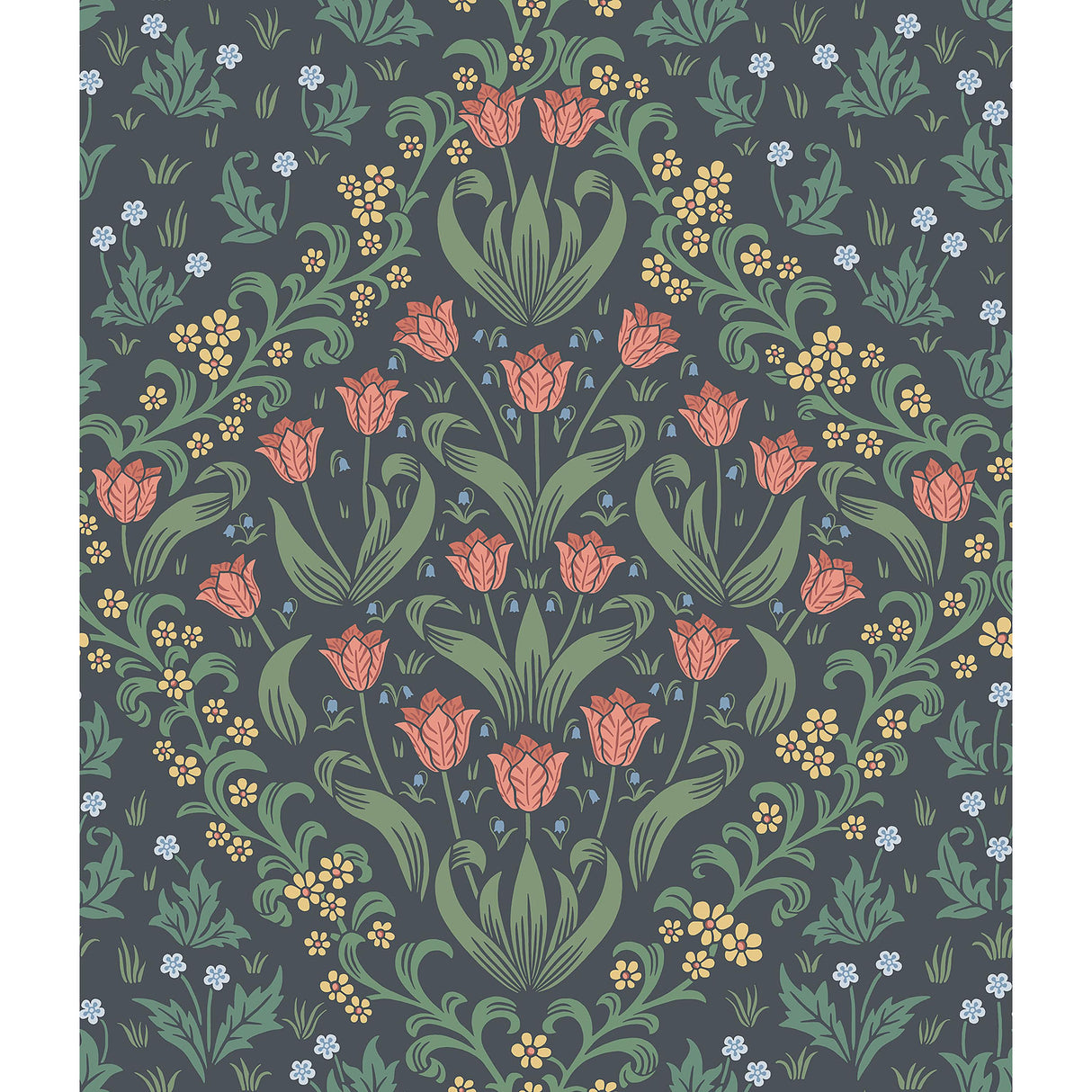 Cole & Son TUDOR GARDEN RO&FGRN/CHAR Wallpaper