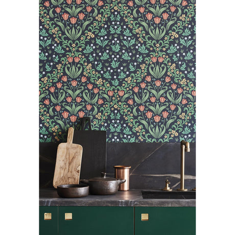 Cole & Son TUDOR GARDEN RO&FGRN/CHAR Wallpaper