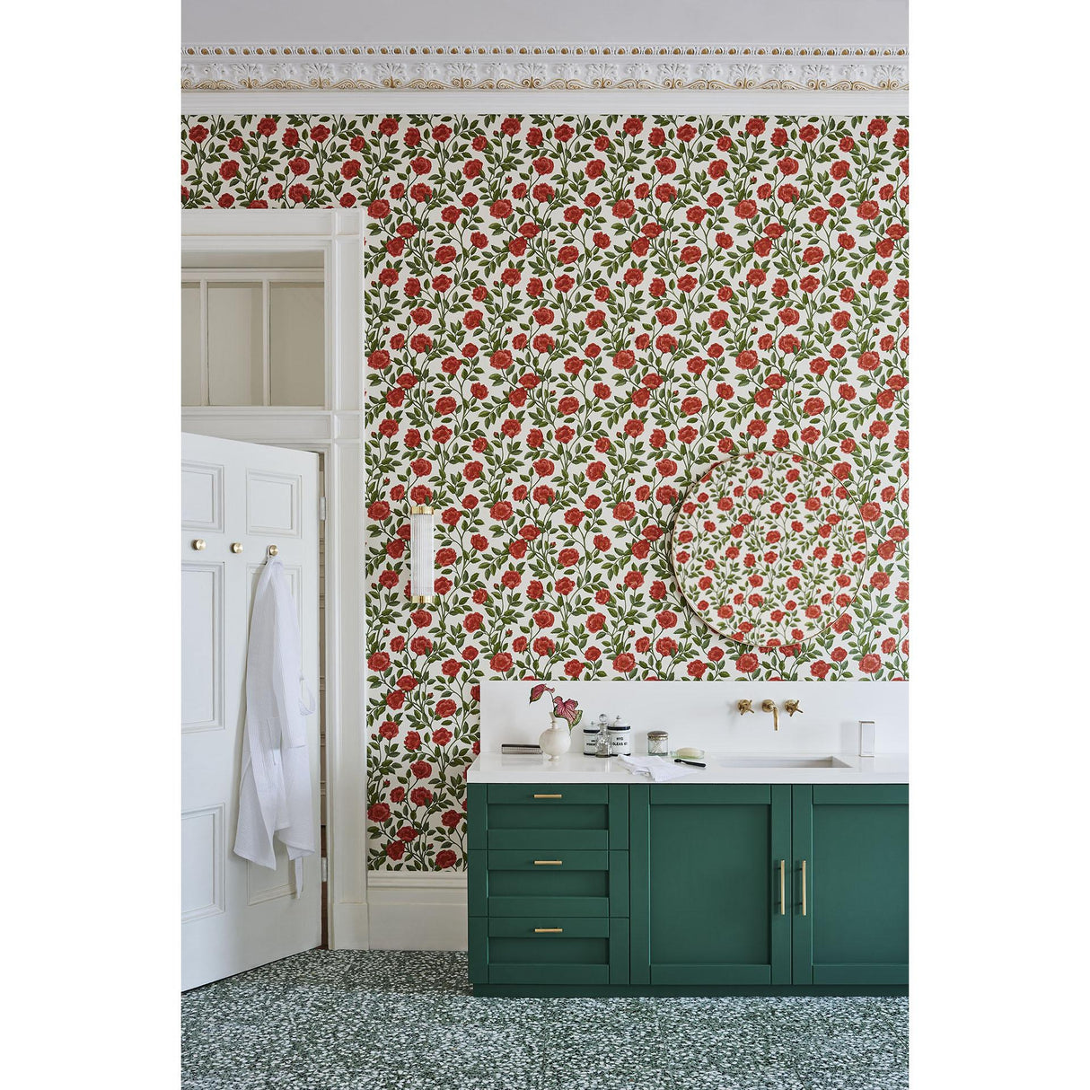 Cole & Son HAMPTON ROSES R&SGRN/PMNT Wallpaper