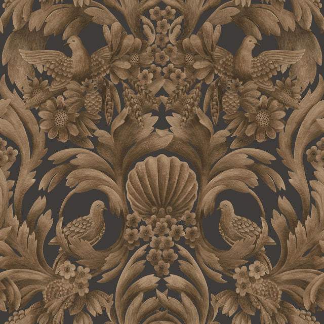 Cole & Son GIBBONS CARVING MBRNZ/CHR Wallpaper