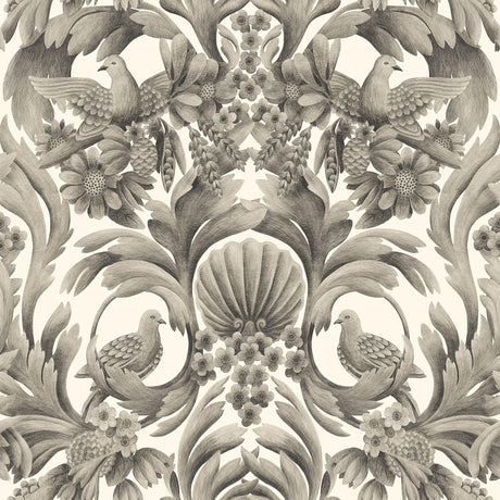 Cole & Son GIBBONS CARVING SOOT/STON Wallpaper