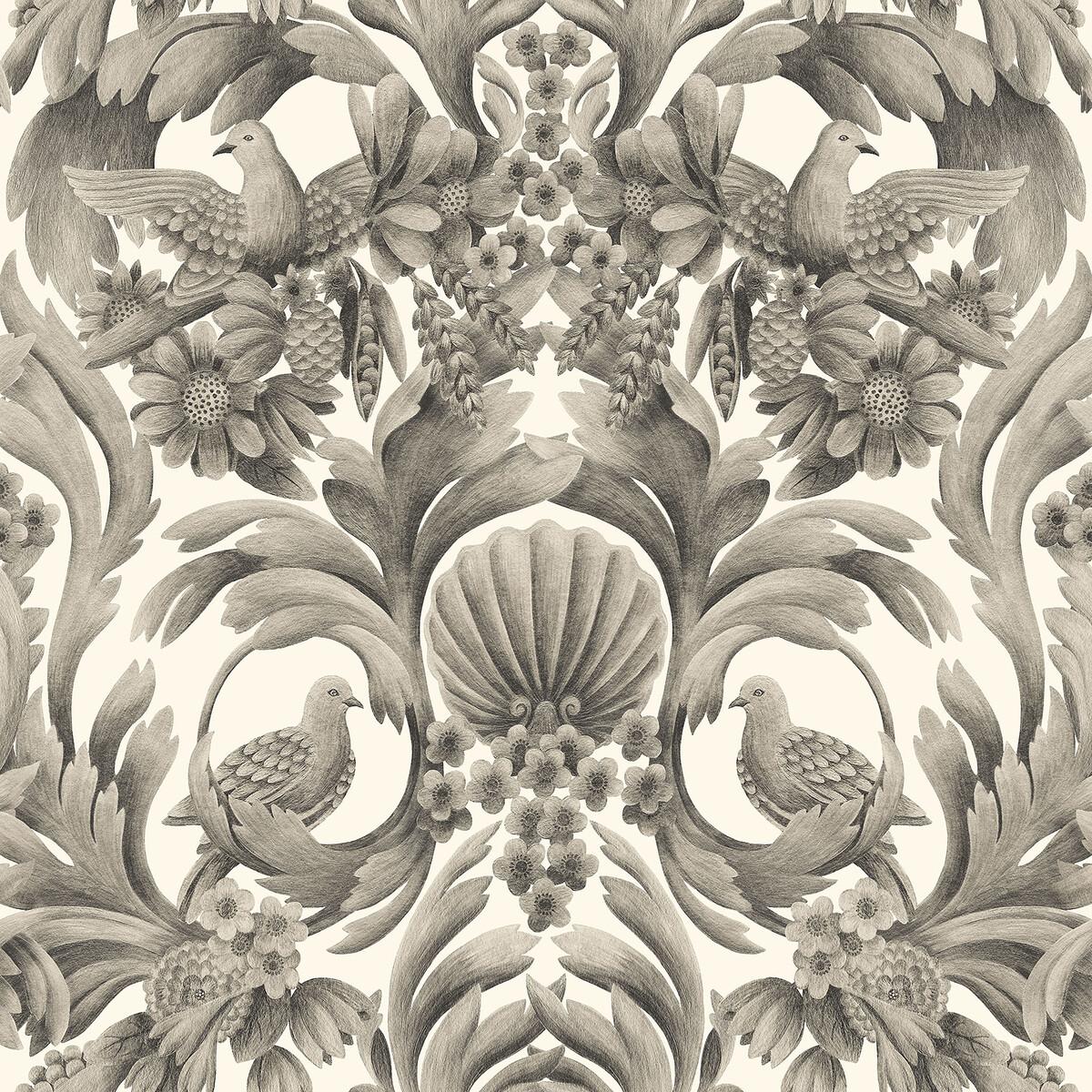 Cole & Son Gibbons Carving Soot/Ston Wallpaper