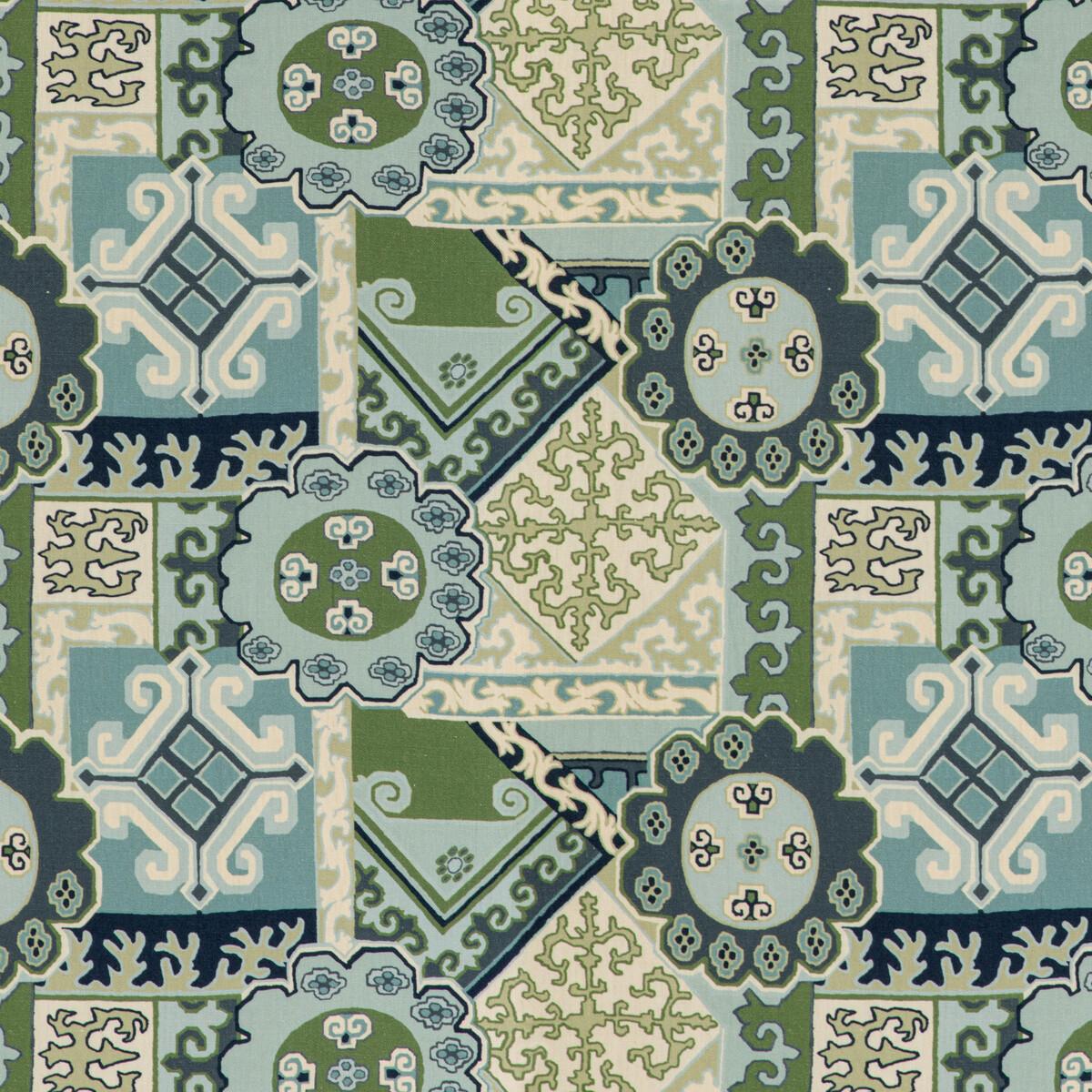 Lee Jofa Batangas Print Aqua/Leaf Fabric
