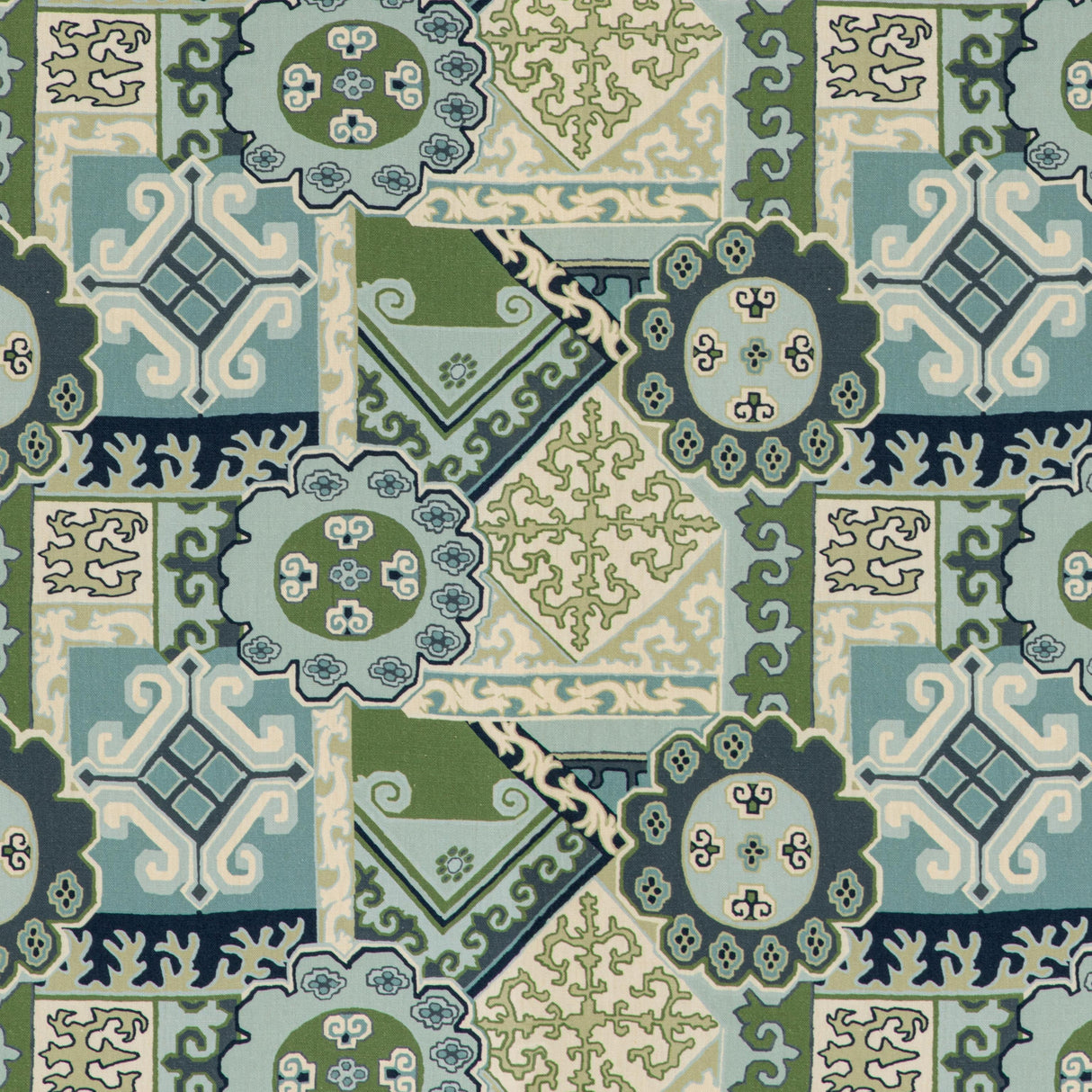 Lee Jofa BATANGAS PRINT AQUA/LEAF Fabric