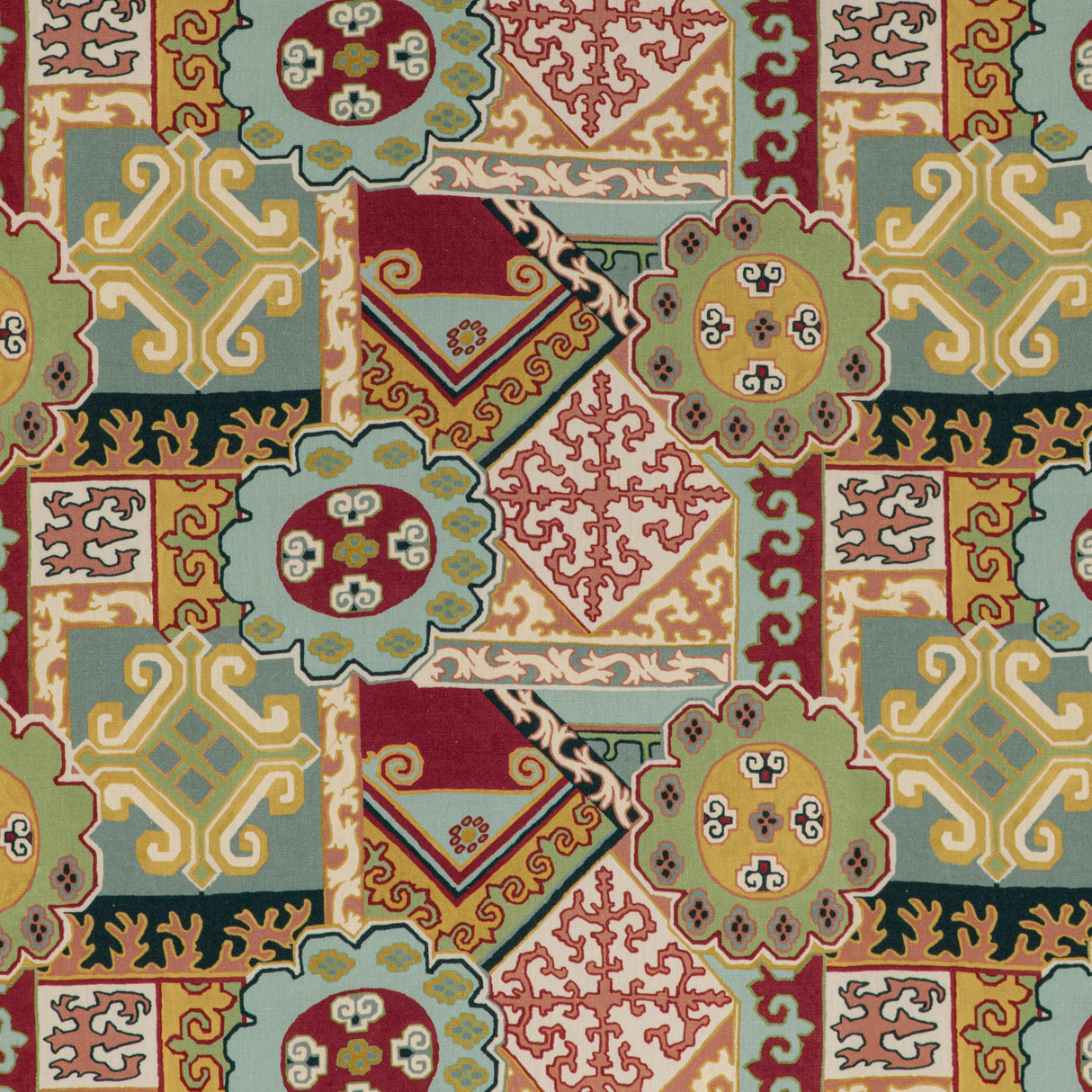 Lee Jofa BATANGAS PRINT RED/MULTI Fabric