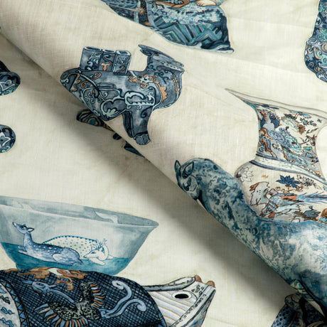 Lee Jofa TAMBELAN PRINT PORCELAIN Fabric