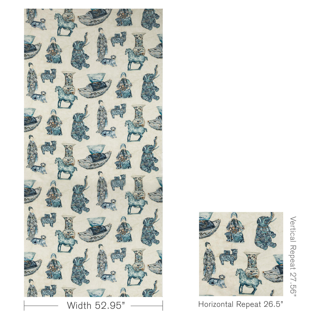 Lee Jofa TAMBELAN PRINT PORCELAIN Fabric