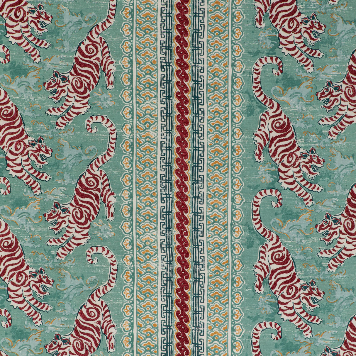 Lee Jofa BONGOL PRINT AQUA Fabric