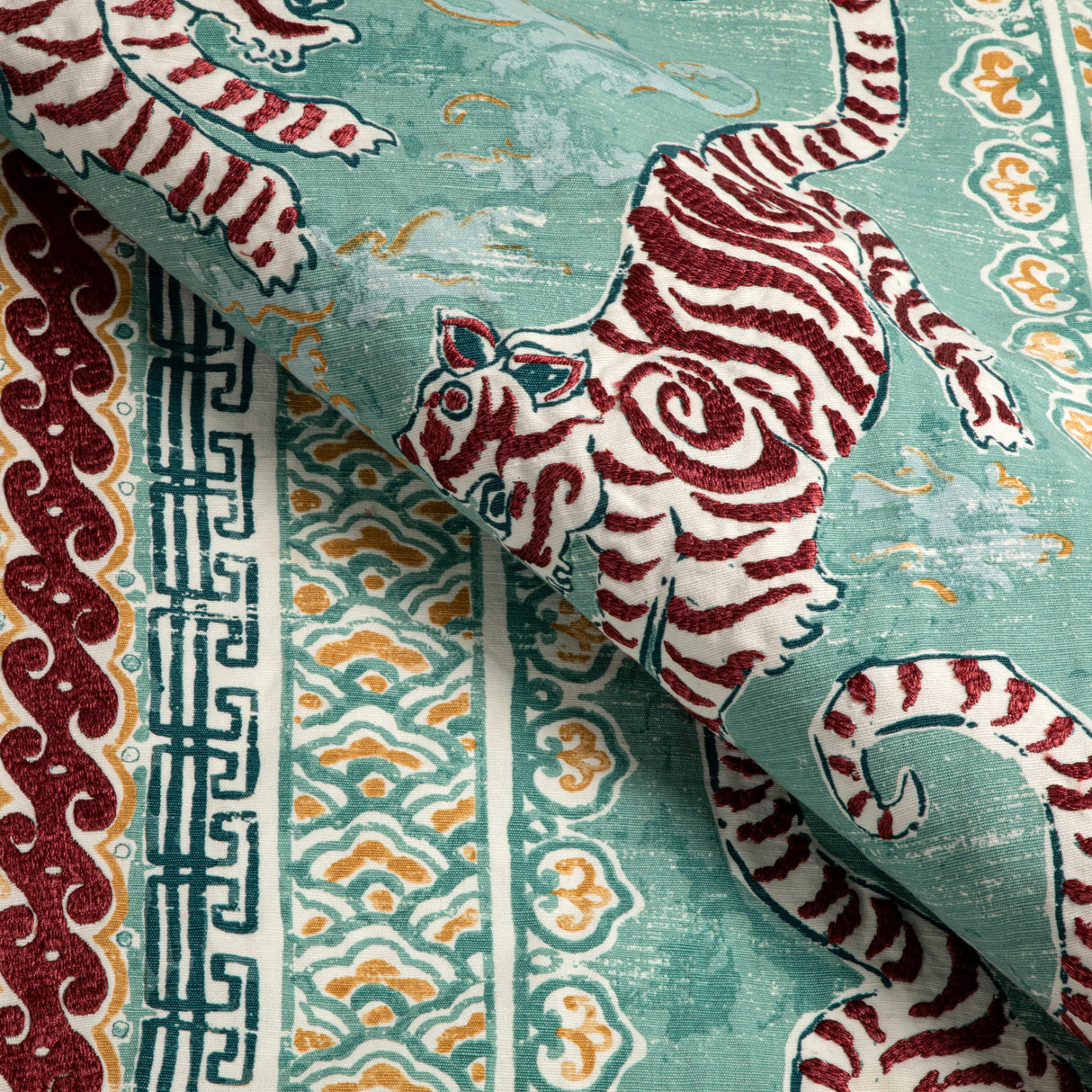 Lee Jofa BONGOL PRINT AQUA Fabric
