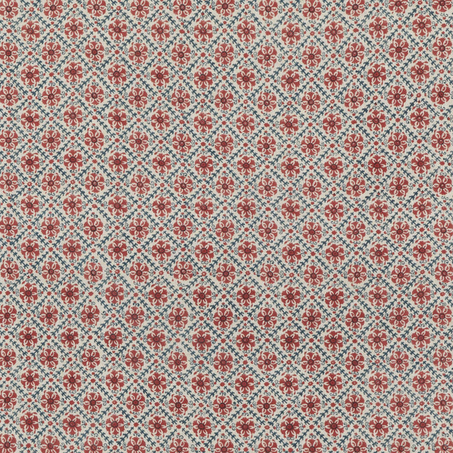 G P & J Baker CAMDEN TRELLIS RED/ BLUE Fabric
