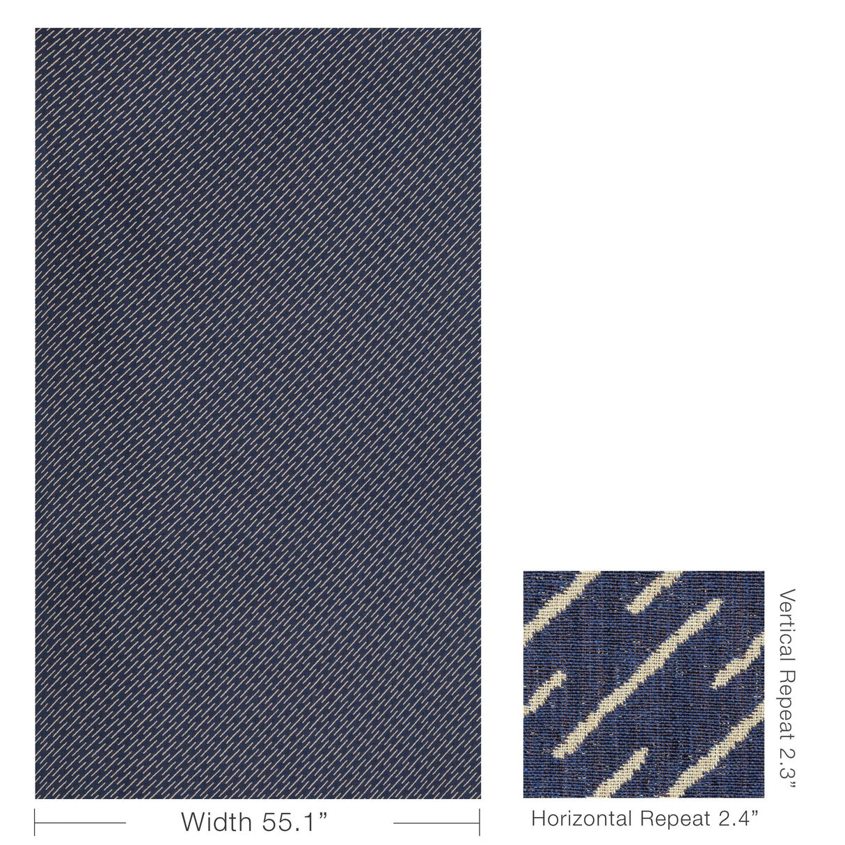 Lee Jofa ESKER WEAVE NAVY/CREAM Upholstery Fabric