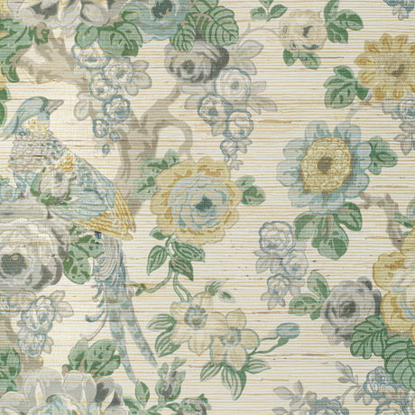 Lee Jofa AVONDALE PAPER SLATE/AQUA Wallpaper