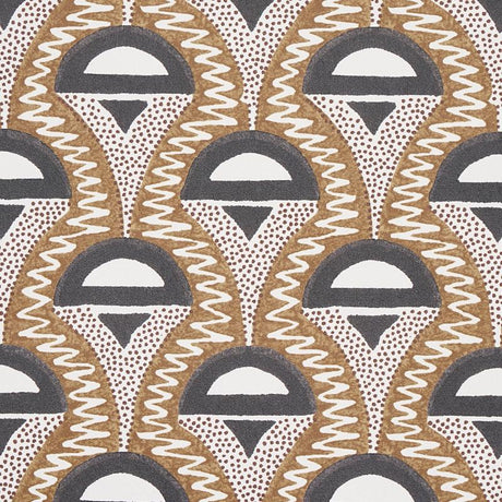 Schumacher Abelino Camel & Black Wallpaper