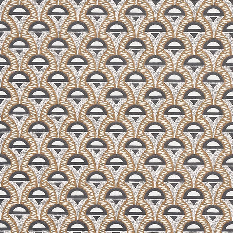 Schumacher Abelino Camel & Black Wallpaper