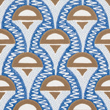 Schumacher Abelino Blue & Brown Wallpaper