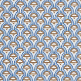 Schumacher Abelino Blue & Brown Wallpaper
