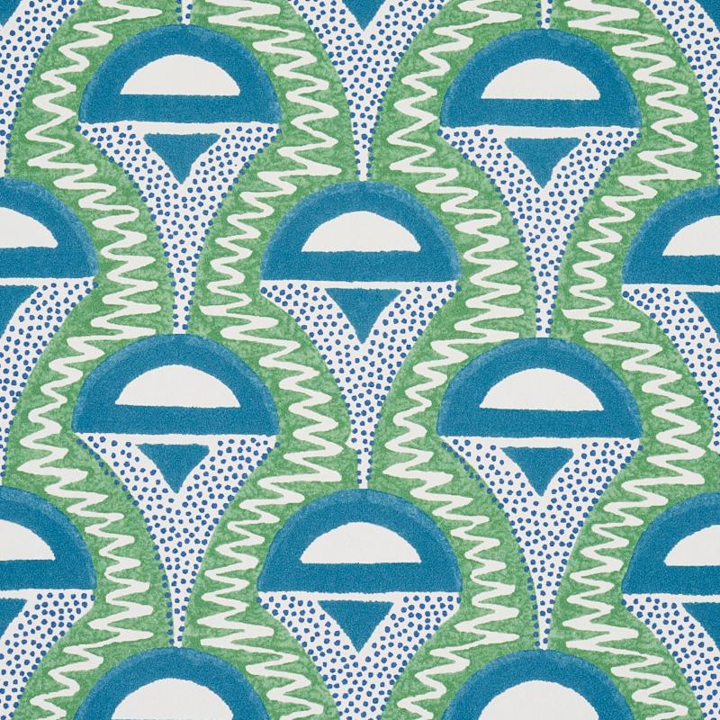 Schumacher Abelino Green & Peacock Wallpaper