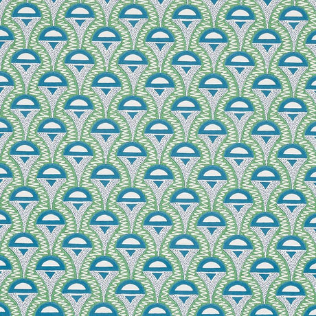 Schumacher Abelino Green & Peacock Wallpaper