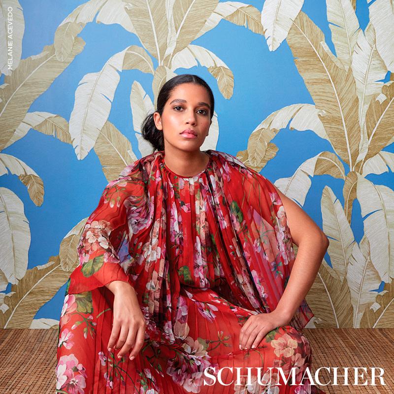 Schumacher Erisimo Blue Wallpaper