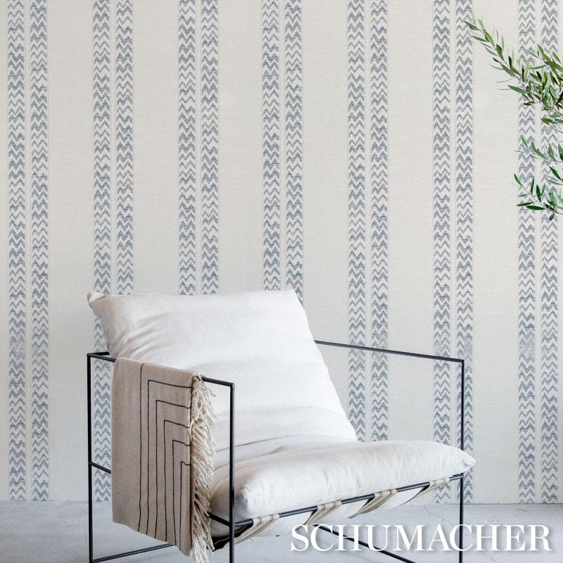 Schumacher Kudu Stripe Slate Wallpaper