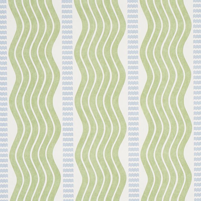 Schumacher Sina Stripe Green Wallpaper