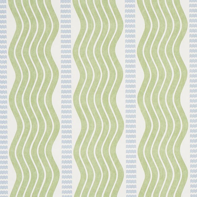 Schumacher Sina Stripe Green Wallpaper