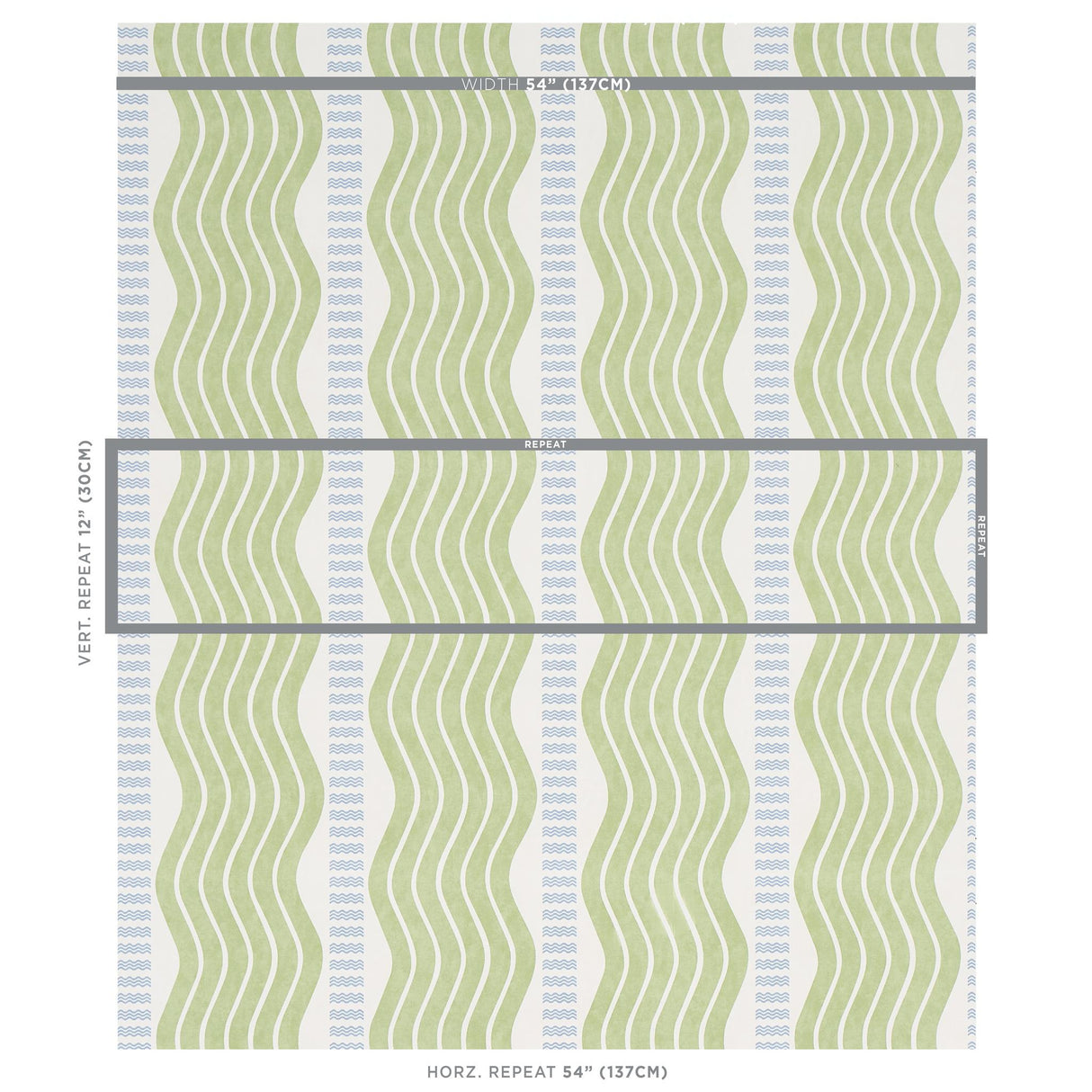 Schumacher Sina Stripe Green Wallpaper