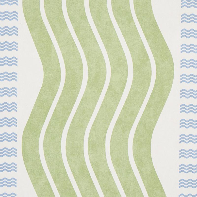 Schumacher Sina Stripe Green Wallpaper