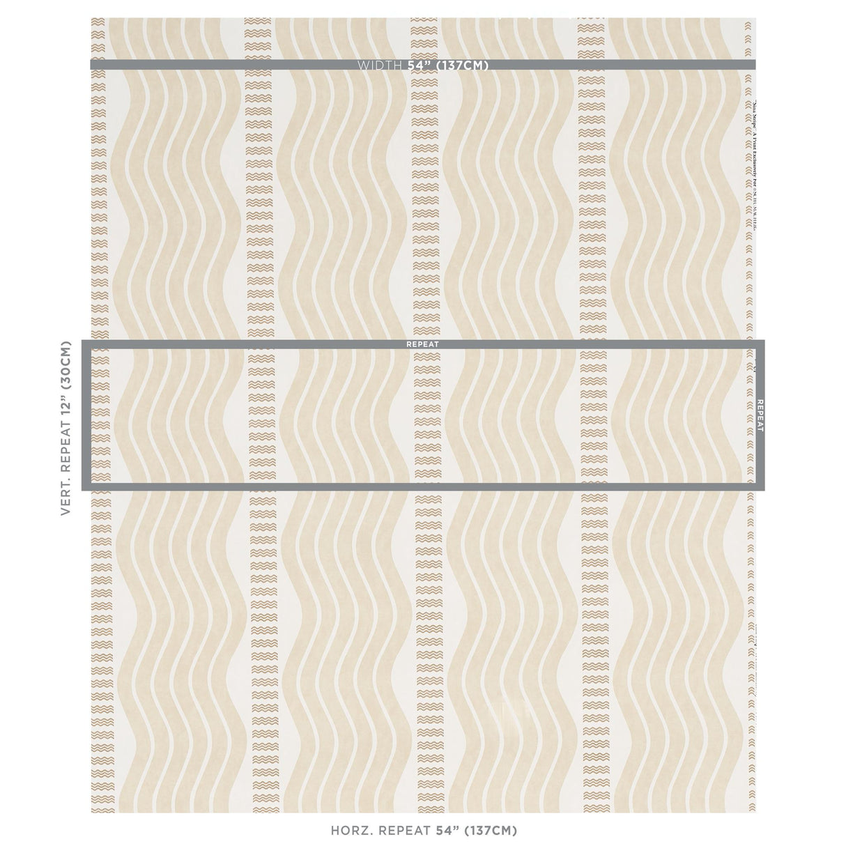 Schumacher Sina Stripe Sand Wallpaper