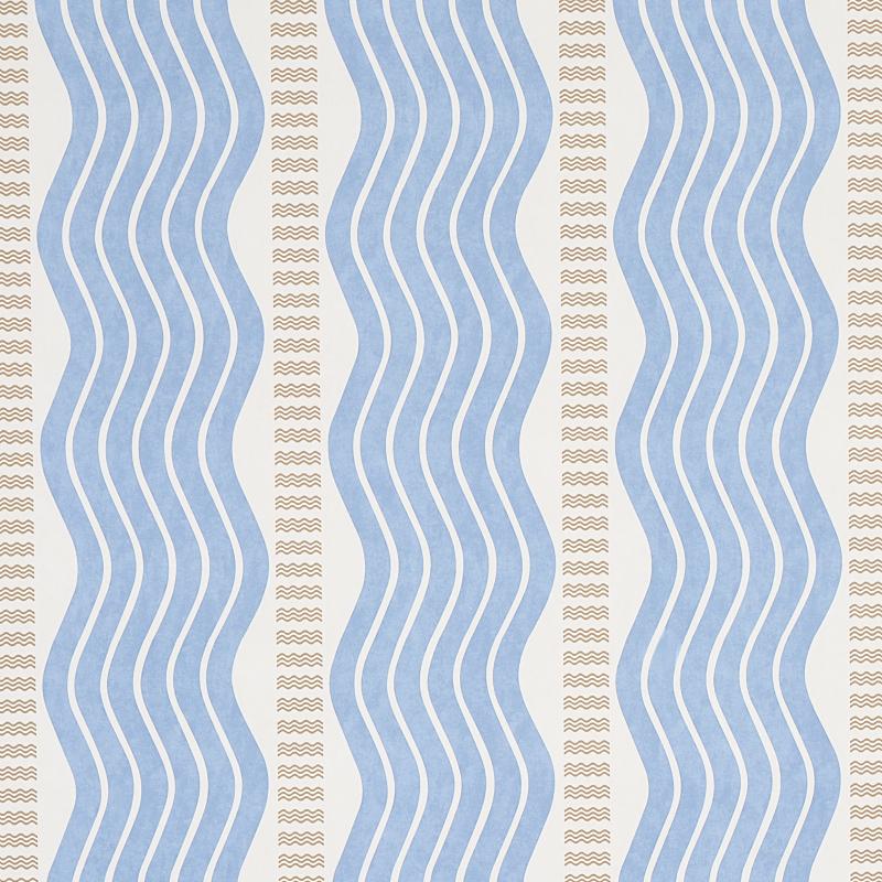Schumacher Sina Stripe Blue Wallpaper