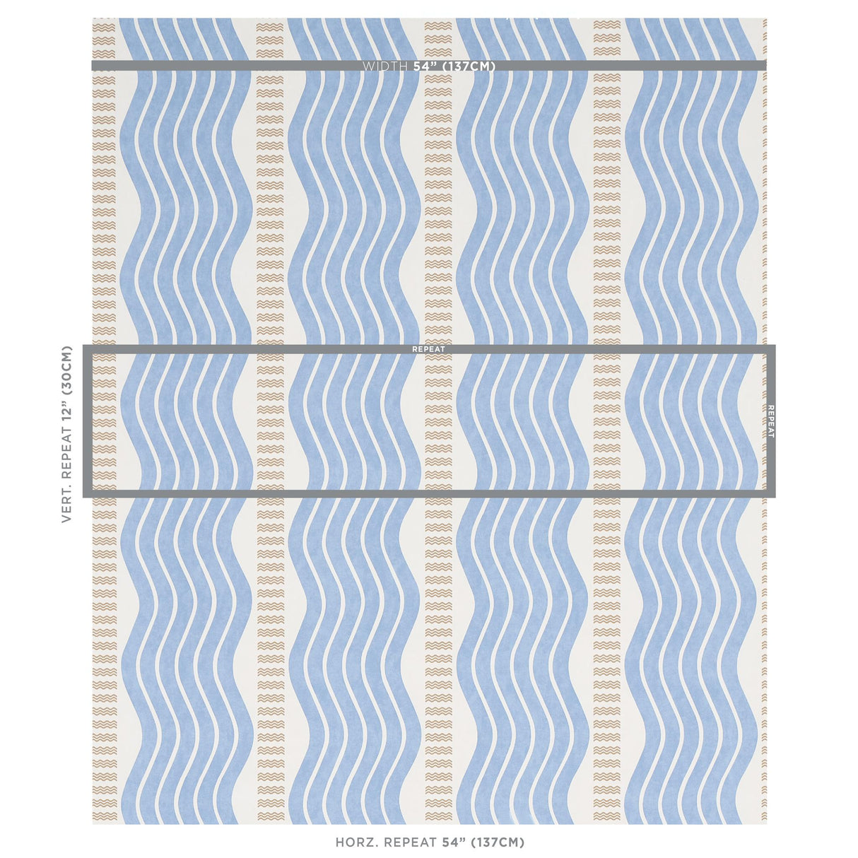 Schumacher Sina Stripe Blue Wallpaper
