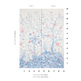 Schumacher Amaltas Panel Set Blue & Red Wallpaper