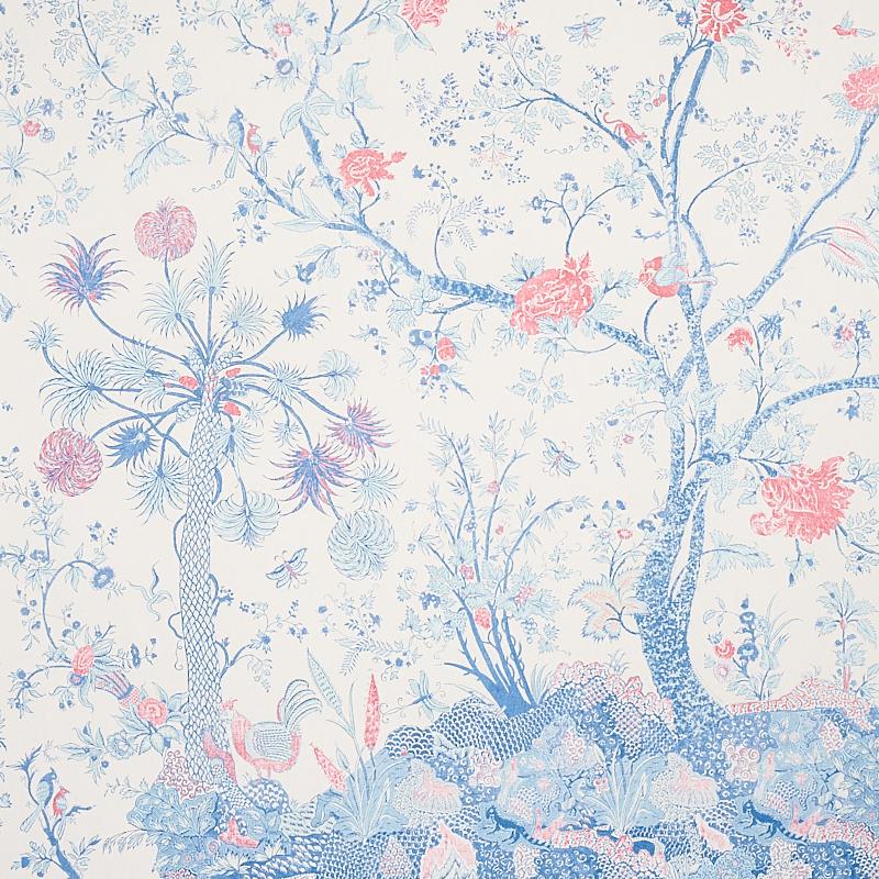Schumacher Amaltas Panel Set Blue & Red Wallpaper