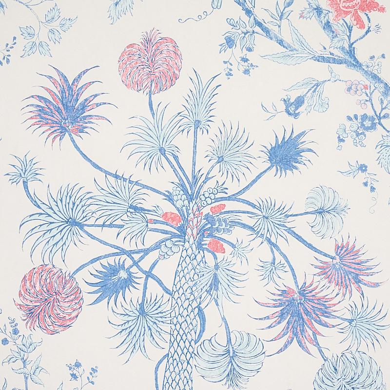 Schumacher Amaltas Panel Set Blue & Red Wallpaper