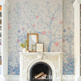 Schumacher Amaltas Panel Set Blue & Red Wallpaper